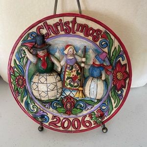 Jim Shore “Together at Christmas” 3D Decorative Plate 2006